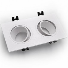 Σποτ Διπλό Χωνευτό Κινητό Πλαστικό Λευκό 21-04701260